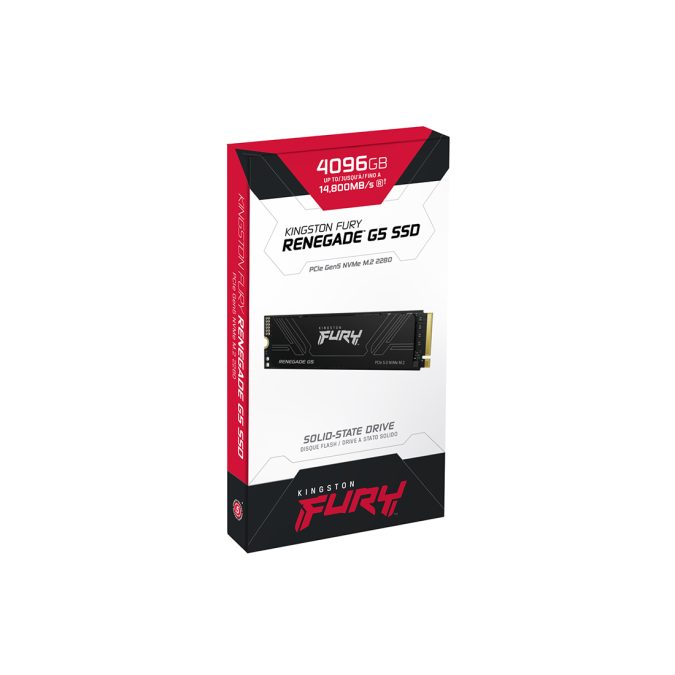 Твердотельный накопитель SSD, Kingston, FURY Renegade G5 SFYR2S/4T0, 4096GB, M.2 NVMe PCIe 5.0x4, 14800/14000Мб/с