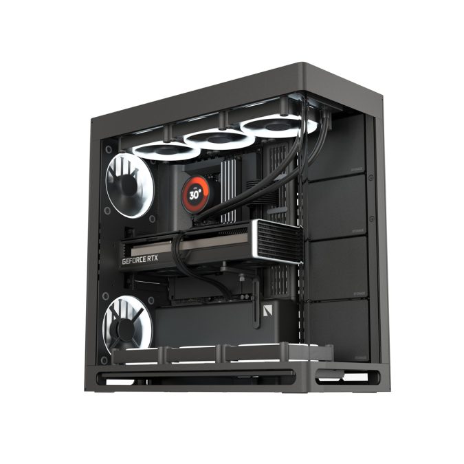 Компьютерный корпус, HAVN, HS 420 BK (HVN-CA-HS420-06), E-ATX/ATX/Micro ATX, USB 1*Type C/2*3.2, HD-Audio, Высота процессорного кулера до 185 мм, Длина VGA до 480мм, 5*3.5"/5*2.5", Толщина 0,8мм, 541x259,5x547мм, Без Б/П, Чёрный