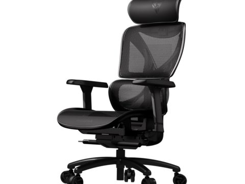 Игровое компьютерное кресло, ThunderX3, XTC-Mesh Black, Воздухопроницаемое сетчатое покрытие, (Ш)65*(Г)57*(В)118(126) см,Чёрный