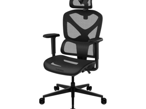 Игровое компьютерное кресло, ThunderX3, YTC-Mesh Black, Воздухопроницаемое сетчатое покрытие, (Ш)68*(Г)50*(В)110(124) см, Чёрный