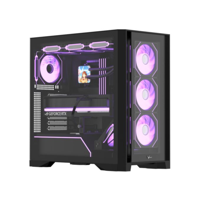 Компьютерный корпус, Formula V, Air Power G8 Cosmic Black, ATX/micro ATX/mini-ITX, USB Type C*1/3.0*2, HD-Audio, Кулер 5*120мм ARPW, Высота процессорного кулера до 178мм, Длина VGA до 420мм, 1*3.5"/3*2.5", Толщина 0,5мм, 480x235x470мм, Без Б/П, Чёрный