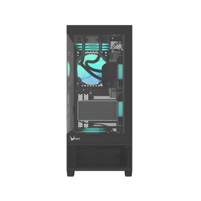 Компьютерный корпус, Formula V, Crystal E1 Floe Black, ATX/micro ATX/ITX, USB Type C*1/3.0*2, HD-Audio, Кулер 3*120мм Floe ARPW, Высота процессорного кулера до 160мм, Длина VGA до 400мм, 2*3.5"/3*2.5", Толщина 0,7мм, 413x210x485мм, Без Б/П, Чёрный
