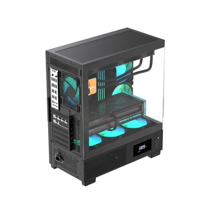 Компьютерный корпус, Formula V, Crystal E1 Floe Black, ATX/micro ATX/ITX, USB Type C*1/3.0*2, HD-Audio, Кулер 3*120мм Floe ARPW, Высота процессорного кулера до 160мм, Длина VGA до 400мм, 2*3.5"/3*2.5", Толщина 0,7мм, 413x210x485мм, Без Б/П, Чёрный