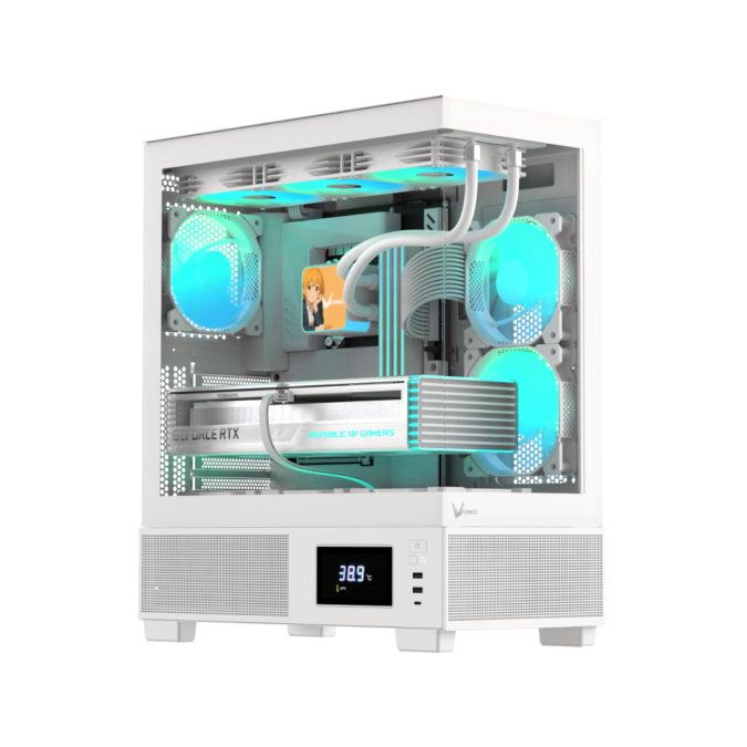 Компьютерный корпус, Formula V, Crystal E1 Cosmic White, ATX/micro ATX/ITX, USB Type C*1/3.0*2, HD-Audio, Кулер 3*120мм Floe ARPW, Высота процессорного кулера до 160мм, Длина VGA до 400мм, 2*3.5"/3*2.5", Толщина 0,7мм, 413x210x485мм, Без Б/П, Белый