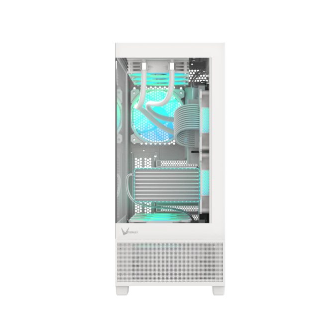 Компьютерный корпус, Formula V, Crystal E1 Cosmic White, ATX/micro ATX/ITX, USB Type C*1/3.0*2, HD-Audio, Кулер 3*120мм Floe ARPW, Высота процессорного кулера до 160мм, Длина VGA до 400мм, 2*3.5"/3*2.5", Толщина 0,7мм, 413x210x485мм, Без Б/П, Белый