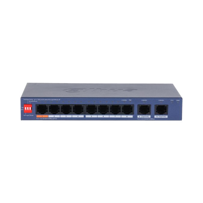 Коммутатор, Dahua, DH-CS4010-8GT-60, 190 мм  106 мм  30 мм, 10-портовый, Рабочая температура. от –10 °C до +55 °C