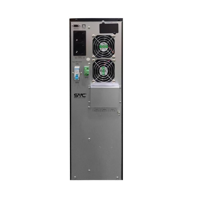 Источник бесперебойного питания, SVC, PT-6K-LCD, Мощность 6000ВА/6000Вт, PT-серия, On-Line, LCDUSBRS-232, SMART, Диапазон работы AVR: 110-300В, Бат.: 12В/7Ач*16шт., 2 вых. Shuko CEE7+клеммная колодка, Вентилятор: 12см*2шт., Чёрный