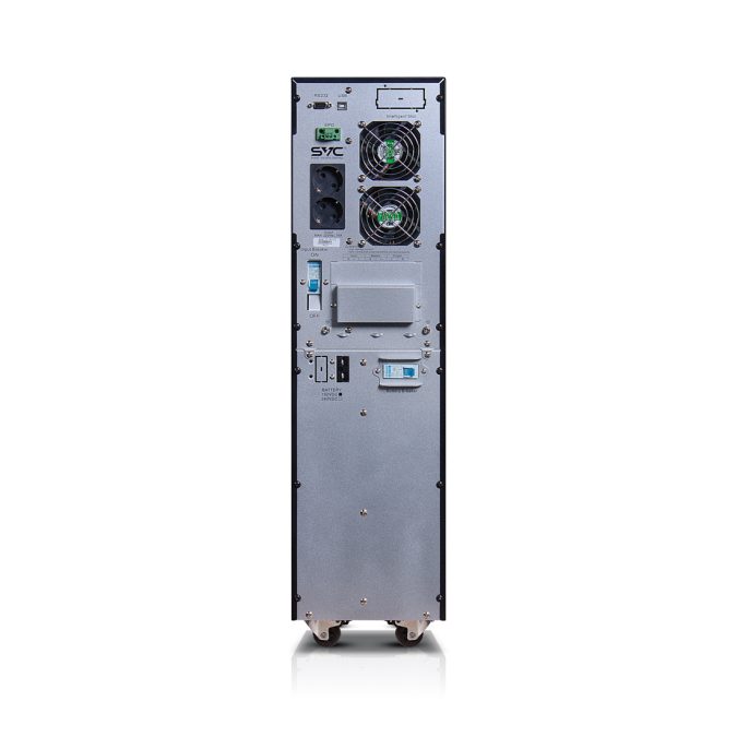 Источник бесперебойного питания, SVC, PT-6K-LCD, Мощность 6000ВА/6000Вт, PT-серия, On-Line, LCDUSBRS-232, SMART, Диапазон работы AVR: 110-300В, Бат.: 12В/7Ач*16шт., 2 вых. Shuko CEE7+клеммная колодка, Вентилятор: 12см*2шт., Чёрный