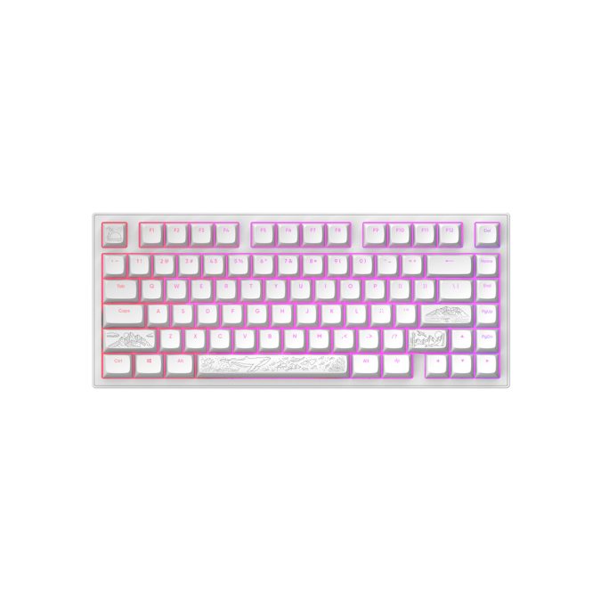 Клавиатура, Dark Project, DPKB_NOSTRA_81_ANSI_WHITE_UA, ALU81A Terra Nostra, Игровая, Механическая, 75%, g3ms Moonstone switches, USB, Подсветка RGB, Размер: 324 x 140 x 43 мм., Анг/Рус, Белый