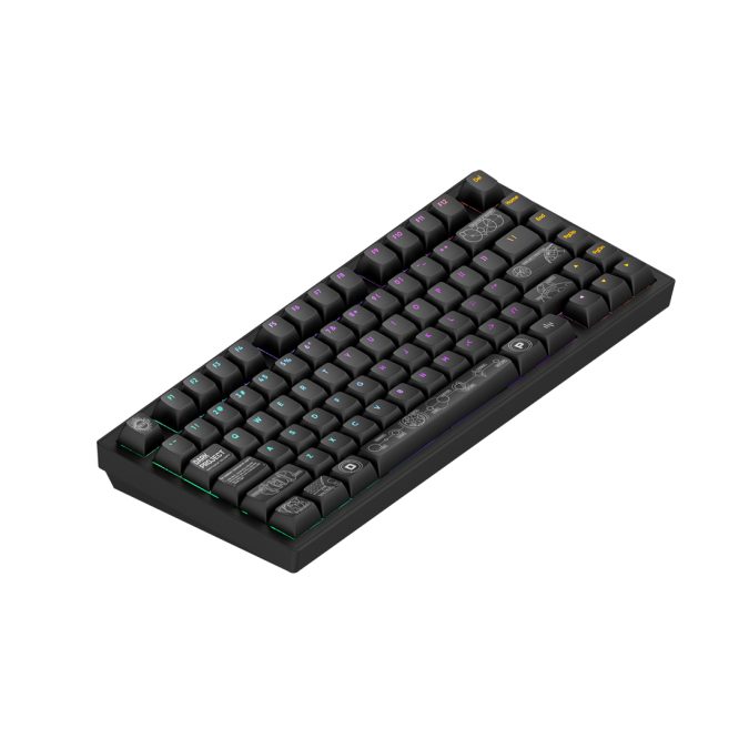 Клавиатура, Dark Project, DPKB_NOVA_81_ANSI_BLACK_UA, ALU81A Terra Nova, Игровая, Механическая, 75%, g3ms Moonstone switches, USB, 2,4 ГГц, Bluetooth, Подсветка RGB, Размер: 324 x 140 x 36 мм., Анг/Рус, Чёрный