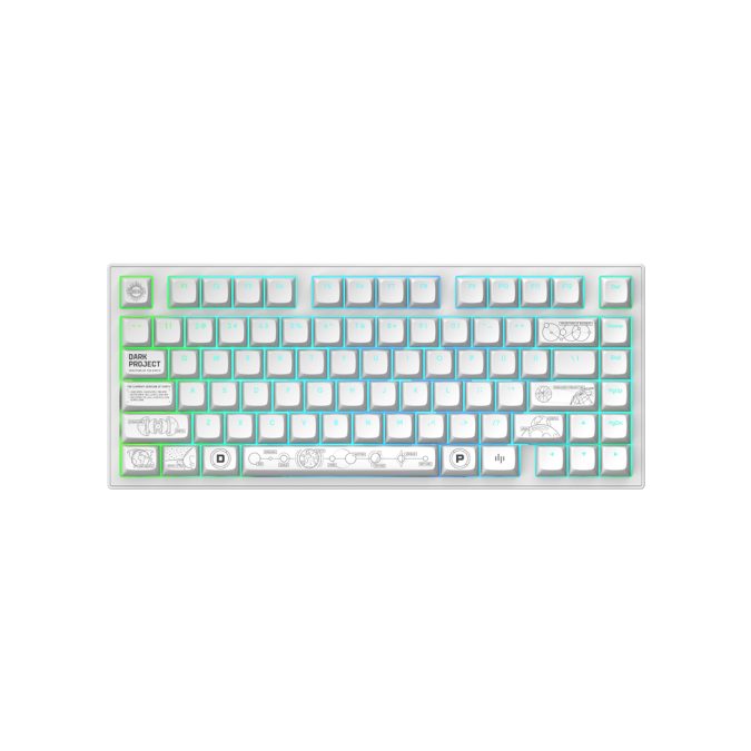 Клавиатура, Dark Project, DPKB_NOVA_81_ANSI_WHITE_UA, ALU81A Terra Nova, Игровая, Механическая, 75%, g3ms Moonstone switches, USB, 2,4 ГГц, Bluetooth, Подсветка RGB, Размер: 324 x 140 x 36 мм., Анг/Рус, Белый