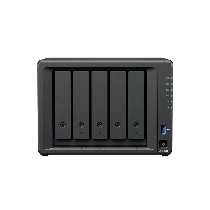 Система хранения данных (сервер), Synology, DS1525+, AMDV1500B, 8GB, 2xRJ-45 2,5GbE (express replacement)