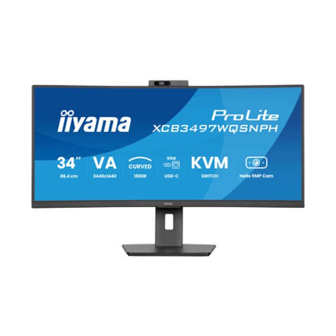 Монитор, iiyama, ProLite PL3497WQP, XCB3497WQSNPH-B1, 34", 3440x1440, VA, 21:9, 120 Гц, 350 кд/м, 0.4 мс, 16.7М, 3000:1, 178/178, HDMI*2, DP*1, USB*4, USB-C*1, Mini jack, Регулировка наклона/высоты, Черный