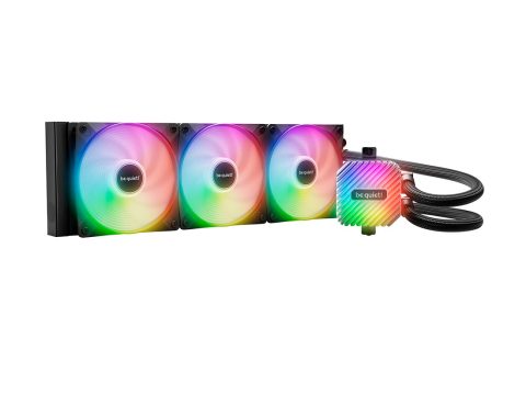 Кулер с водяным охлаждением, Bequiet!, BW022, Intel: LGA 1851/ 1700 / 1200 / 115X, AMD: AM5 / AM4, 3*120мм, 2100 об/мин, 61.8 CFM, 36.8 dB(A), 39712052мм, Черный