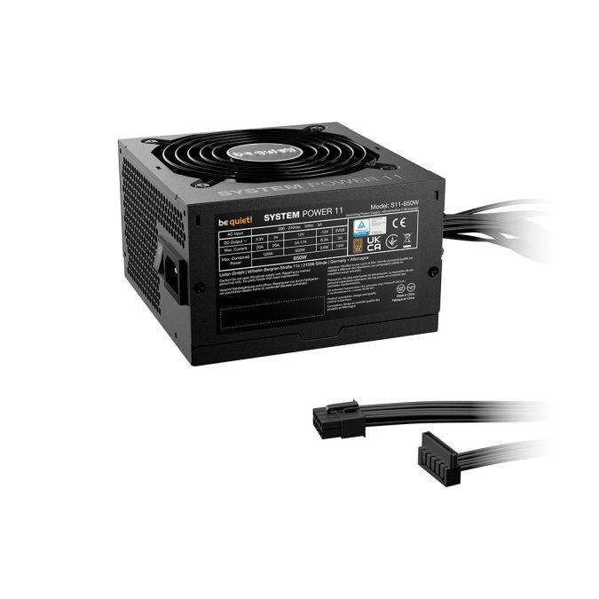 Блок питания, Bequiet!, System Power 11 650W, BP011EU, 650W, Bronze, ATX 3.1, APFC, 1*20+4pin, 1*4+4pin, 1*4pin, 5*SATA, 1*Molex, 2*PCI-E 6+2 pin, 1*PCI-E 12+4pin, Вентилятор 12см, 150*86*140 см, Черный