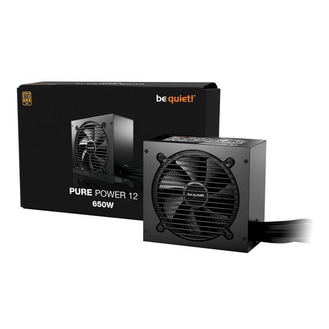 Блок питания, Bequiet!, Pure Power 12 650W, BP002EU, 650W, Gold, ATX3.1, APFC, 20+4pin, 1*4+4pin, 1*4pin, 5*SATA, 1*Molex, 2*PCI-E 6+2 pin, 1*PCI-E 12+4pin, Вентилятор 12см, 160*86*150 см, Черный