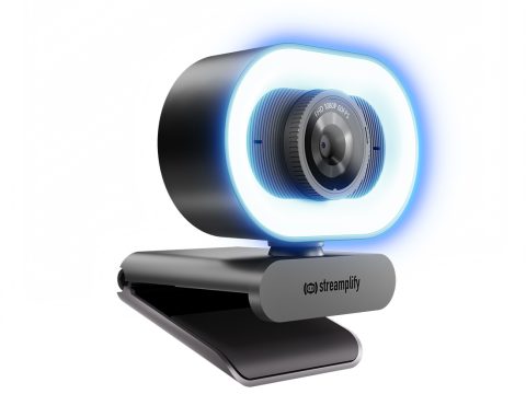 Веб-Камера, Streamplify, CAM PLUS-FHD-2M60-LIGHT-BK, 1920x1080, 2.0Mpx, 80 градусов, USB 2.0 Type A, Микрофон, Автофокус, Подсветка, Крепление: зажим, Длина кабеля: 200 см, Черный