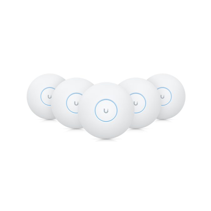 Беспроводная точка доступа, Ubiquiti, U7-Pro-5, 802.11a/b/g/n/ac/ax/be, BE5000, 1 порт 10/100/1000/2500 RJ45, 250 клиентов, PoE+802.3at, без адаптера питания, Упаковка 5 штук