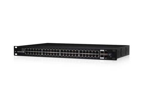 Коммутатор, Ubiquiti, ES-48-500W, EdgeSwitch, Управляемый L2+, 48 портов 10/100/1000 Mbps RJ45 PoE, 802.3af/at, бюджет 500W, 2 порта SFP, 2 порта SFP+, Стоечный