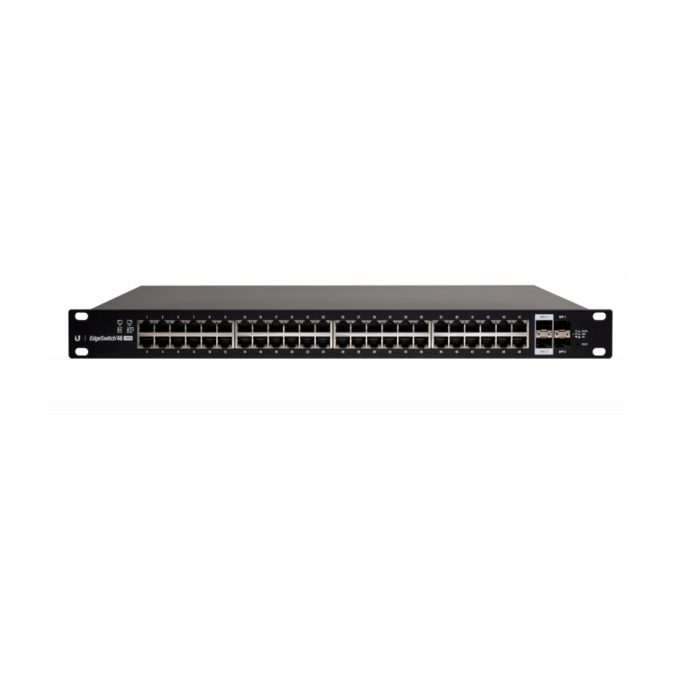 Коммутатор, Ubiquiti, ES-48-500W, EdgeSwitch, Управляемый L2+, 48 портов 10/100/1000 Mbps RJ45 PoE, 802.3af/at, бюджет 500W, 2 порта SFP, 2 порта SFP+, Стоечный