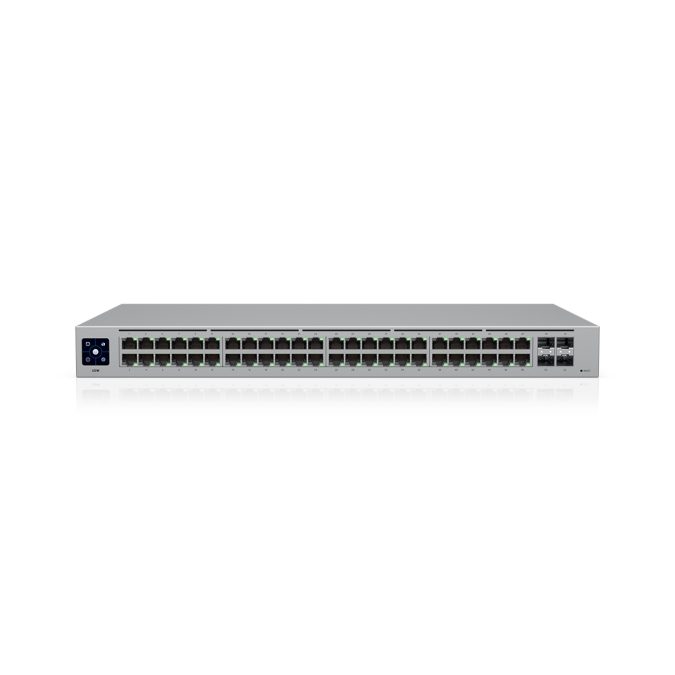 Коммутатор, Ubiquiti, USW-48, Switch, управляемый L2, 48 портов 10/100/1000 Mbps RJ45, 4 порта SFP, Стоечный