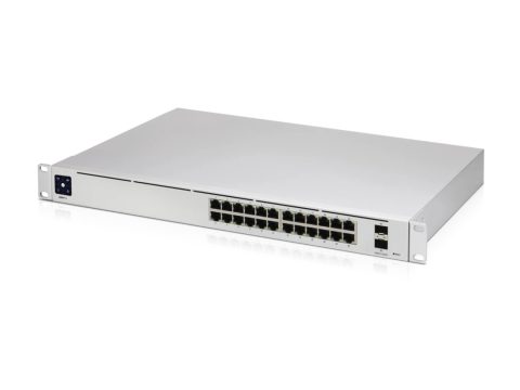Коммутатор, Ubiquiti, USW-Pro-24, Unifi Switch, Управляемый L3, 24 порта 10/100/1000 Mbps RJ45, 2 порта SFP+, Стоечный