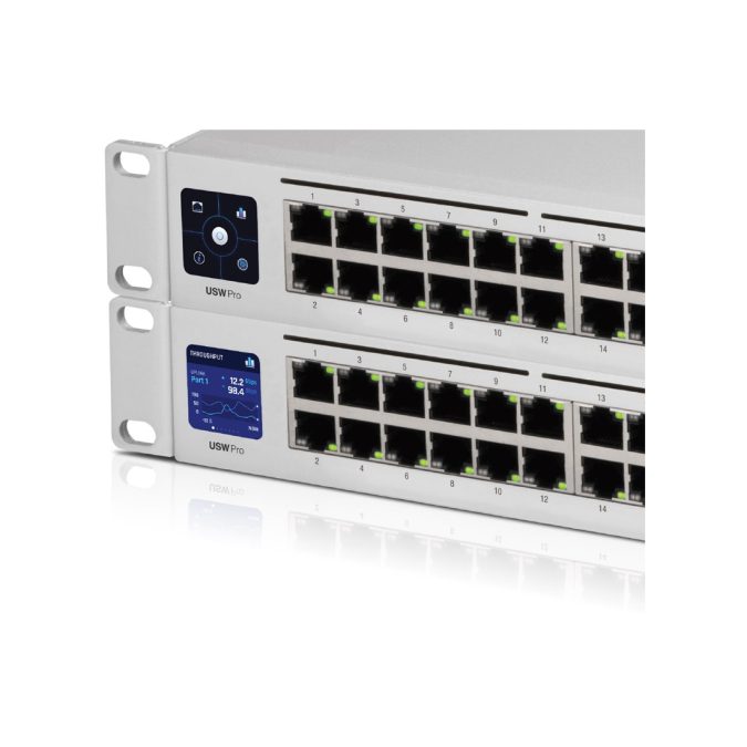 Коммутатор, Ubiquiti, USW-Pro-24, Unifi Switch, Управляемый L3, 24 порта 10/100/1000 Mbps RJ45, 2 порта SFP+, Стоечный