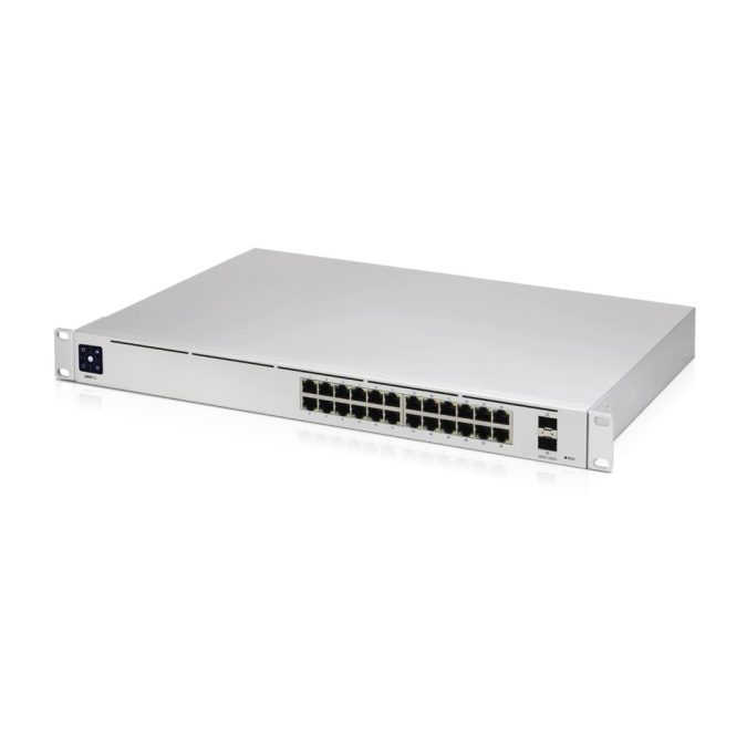 Коммутатор, Ubiquiti, USW-Pro-24-POE, Switch, Управляемый L3, 24GbE RJ45 (16PoE+, 8PoE++), 210Gbps SFP+, 802.3af/at/bt, бюджет 400W, 2 порта SFP+, 1.3 сенсорный LCM-дисплей, RJ45-консоль, Стоечный
