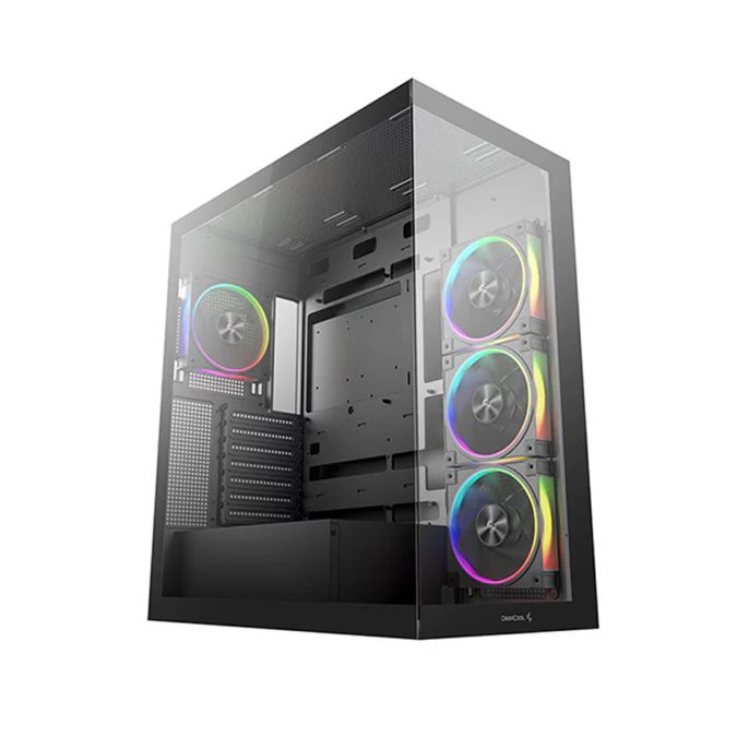 Компьютерный корпус, Deepcool, CG580 4F V2 R-CG580-BKADA4-G-2, ATX/Micro ATX/Mini-ITX, USB 3.1*1/3.0*2, HD-Audio, 4*120мм ARGB, Высота процессорного кулера до 176мм, Длина VGA до 410мм (до 262 мм с радиатором), 2*3.5"/2*2.5", Сталь 0,6, 437х235х501мм, Без Б/П, Чёрный