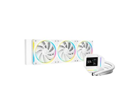 Кулер с водяным охлаждением, Deepcool, LM360 WH, Intel 1851/1700/1200/115х и AMD AM5/AM4/, TDP 300W, 3*120мм FD12 ARGB, 600-2400 RPM±10%, 72,04CFM, 38,71 dB(A), Белый