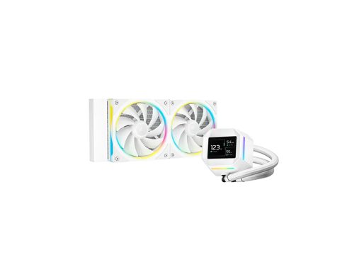 Кулер с водяным охлаждением, Deepcool, LM240 WH, Intel 1851/1700/1200/115х и AMD AM5/AM4/, TDP 280W, 2*120мм FD12 ARGB, 600-2400 RPM±10%, 72,04CFM, 38,71 dB(A), Белый