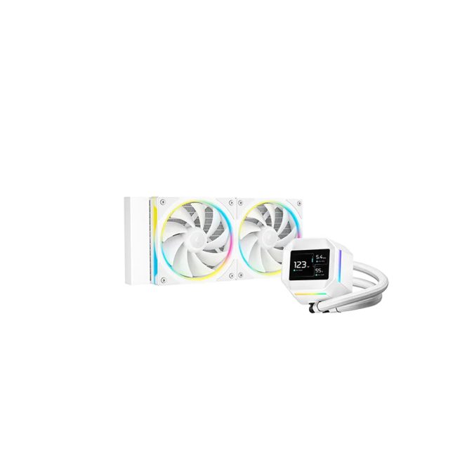 Кулер с водяным охлаждением, Deepcool, LM240 WH, Intel 1851/1700/1200/115х и AMD AM5/AM4/, TDP 280W, 2*120мм FD12 ARGB, 600-2400 RPM±10%, 72,04CFM, 38,71 dB(A), Белый