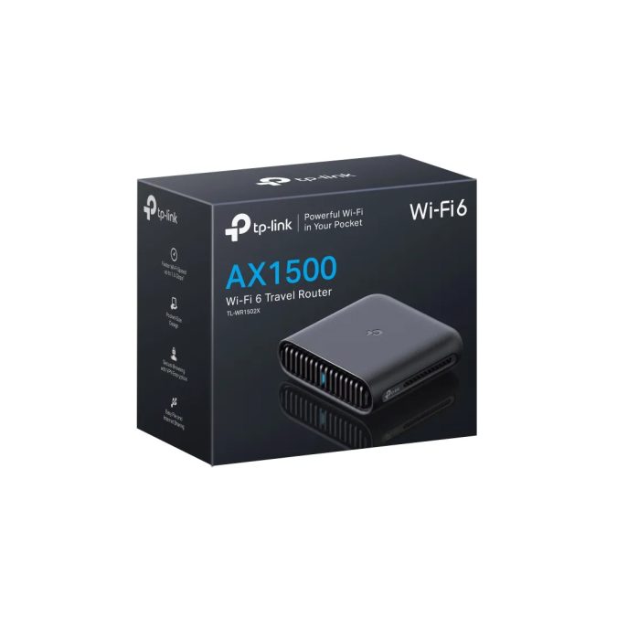 Маршрутизатор, TP-Link, TL-WR1502X, AX1500, 1хWAN, 1хLAN, 1xUSB, Портативный гигабитный маршрутизатор, скорость до 1500 Мбит/с