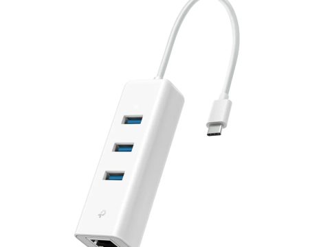 Концентратор USB, TP-Link, UE330C, 3 порта USB 3.0, Type-C, Гигабитный порт Ethernet