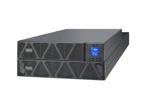 Источник бесперебойного питания, Schneider Electric, SRVS10KRIRK, Комплект: SRVSPM10KRI-1шт, SRVSRK1-1шт, SRVSRK2-1шт, SRVS192RBP-9A-1шт, Онлайн, Мощность 10000ВА/10000Вт, Стоечный 4U, 230В, Вых: клеммная колодка, Intelligent Card Slot, LCD, W/ Rail Kit, Чёрный