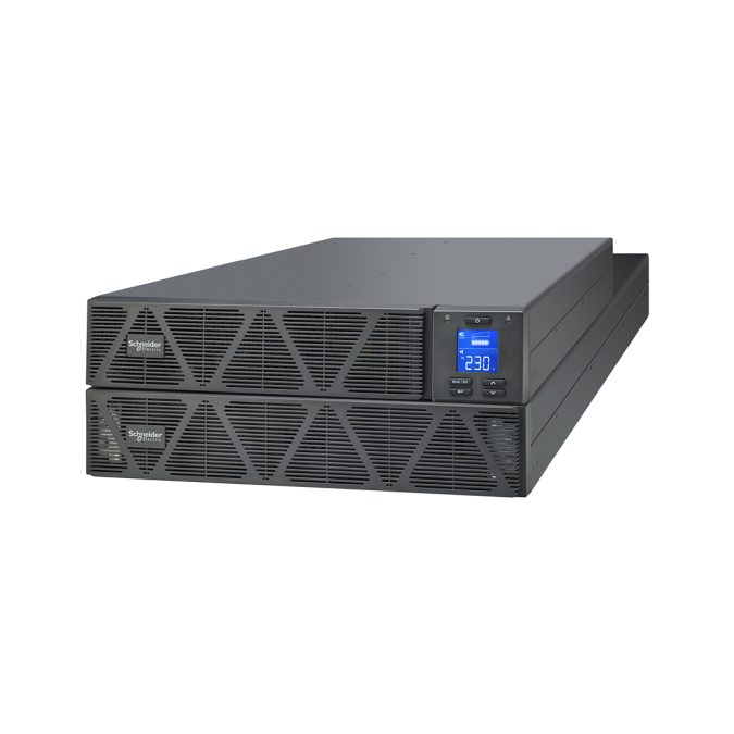 Источник бесперебойного питания, Schneider Electric, SRVS10KRIRK, Комплект: SRVSPM10KRI-1шт, SRVSRK1-1шт, SRVSRK2-1шт, SRVS192RBP-9A-1шт, Онлайн, Мощность 10000ВА/10000Вт, Стоечный 4U, 230В, Вых: клеммная колодка, Intelligent Card Slot, LCD, W/ Rail Kit, Чёрный