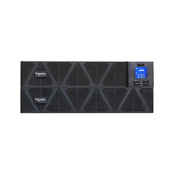 Источник бесперебойного питания, Schneider Electric, SRVS10KRIRK, Комплект: SRVSPM10KRI-1шт, SRVSRK1-1шт, SRVSRK2-1шт, SRVS192RBP-9A-1шт, Онлайн, Мощность 10000ВА/10000Вт, Стоечный 4U, 230В, Вых: клеммная колодка, Intelligent Card Slot, LCD, W/ Rail Kit, Чёрный