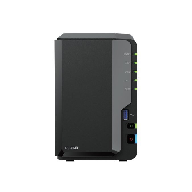 Система хранения данных (сервер), Synology, DS225+, Celeron J4125, 2GB, RJ-45 1GbE, RJ-45 2,5GbE (express replacement)
