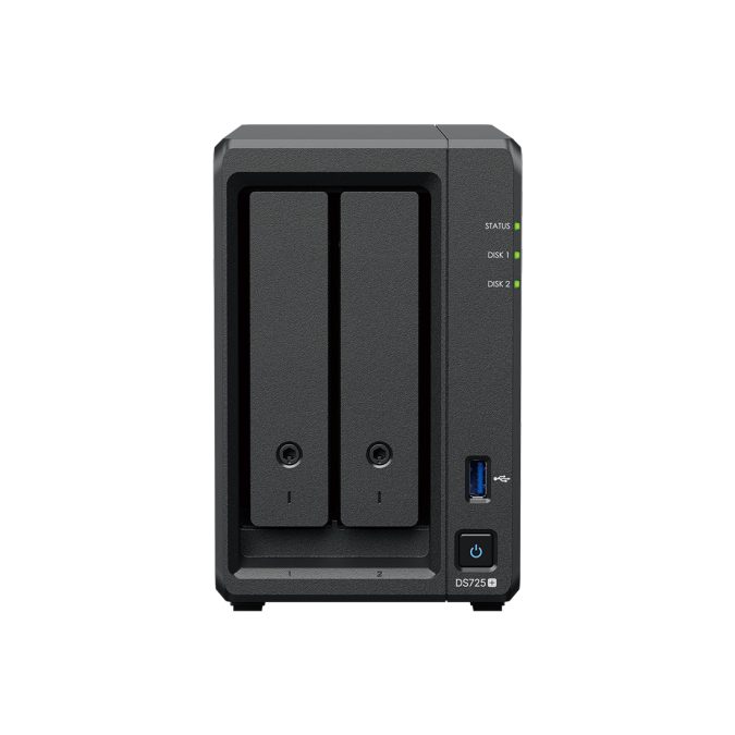 Система хранения данных (сервер), Synology, DS725+, AMD Ryzen R1600, 4GB, RJ-45 1GbE, RJ-45 2,5GbE (express replacement)