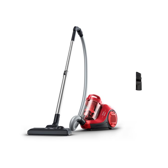 Пылесос, Tefal, Swift Power Cyclonic TW2913EA, Сухая уборка, Объем контейнера 1.2л, Уровень шума 77 дБ, 2 насадки, Мощность 2100 Вт, Длина шнура 7.6м, Красный/Черный
