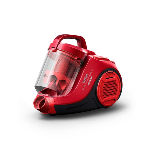 Пылесос, Tefal, Swift Power Cyclonic TW2913EA, Сухая уборка, Объем контейнера 1.2л, Уровень шума 77 дБ, 2 насадки, Мощность 2100 Вт, Длина шнура 7.6м, Красный/Черный