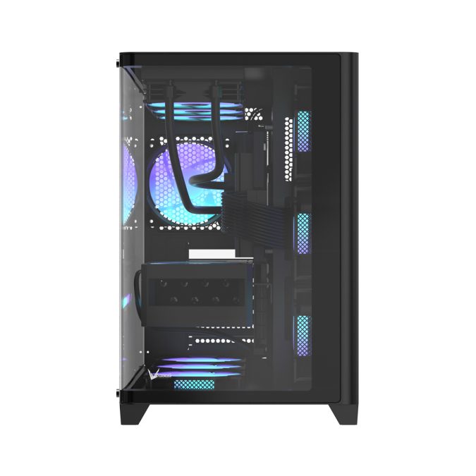 Компьютерный корпус, Formula V, Crystal U2 Floe Black, ATX/micro ATX/mini-ITX, USB Type C/3.0/2.0, HD-Audio, Кулер 4*120мм Floe ARPW, Высота процессорного кулера до 160мм, Длина VGA до 410мм, 2*3.5"/2*2.5", Толщина 0,5мм, 450x280x435мм, Без Б/П, Чёрный