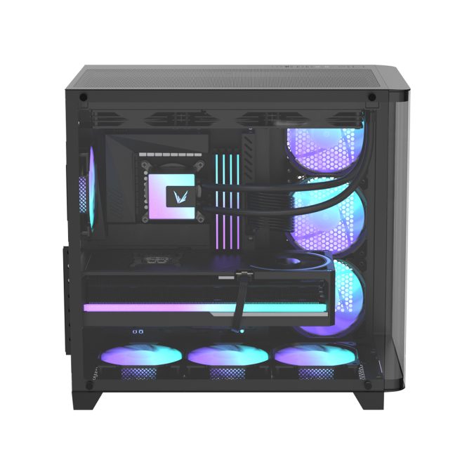 Компьютерный корпус, Formula V, Crystal U2 Floe Black, ATX/micro ATX/mini-ITX, USB Type C/3.0/2.0, HD-Audio, Кулер 4*120мм Floe ARPW, Высота процессорного кулера до 160мм, Длина VGA до 410мм, 2*3.5"/2*2.5", Толщина 0,5мм, 450x280x435мм, Без Б/П, Чёрный
