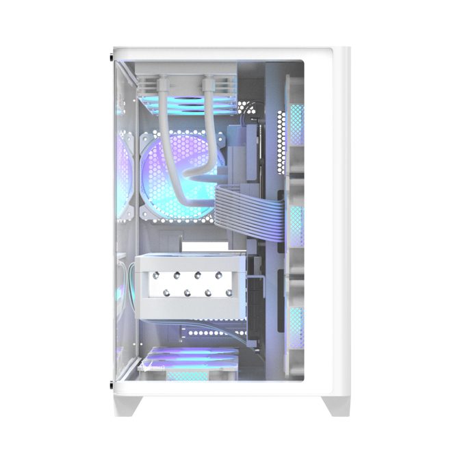 Компьютерный корпус, Formula V, Crystal U2 Floe White, ATX/micro ATX/mini-ITX, USB Type C/3.0/2.0, HD-Audio, Кулер 4*120мм Floe ARPW, Высота процессорного кулера до 160мм, Длина VGA до 410мм, 2*3.5"/2*2.5", Толщина 0,5мм, 450x280x435мм, Без Б/П, Белый