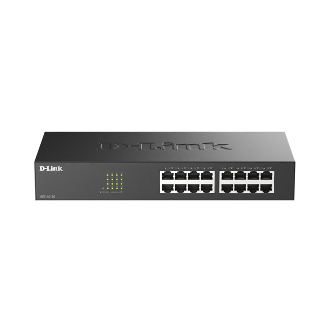 Коммутатор, D-Link, DES-1016D/I1A, Неуправляемый, 16 портов 10/100M RJ45, Корпус металл, 1U