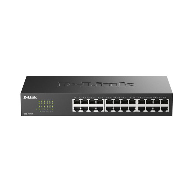 Коммутатор, D-Link, DES-1024D/H2A, Неуправляемый, 24 порта 10/100M RJ45, Корпус металл, 1U