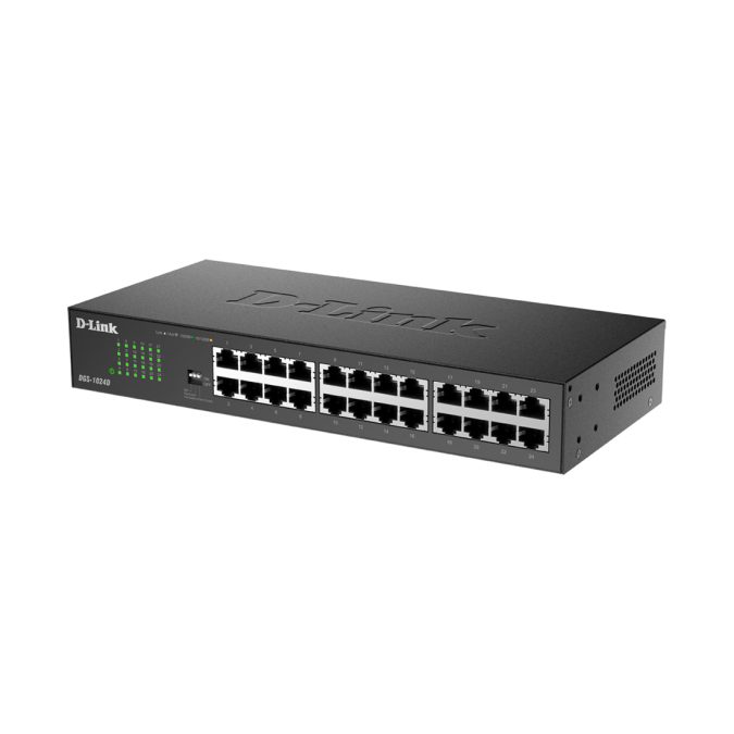 Коммутатор, D-Link, DGS-1024D/J1A, Неуправляемый, 24 порта 10/100/1000Base-T, DIP-переключатель