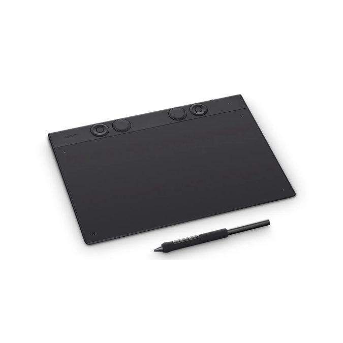 Графический планшет, Wacom, Intuos Pro pen tablet medium (PTK670K0B), Разрешение 5080 lpi, Чувствительность к нажатию 8192, 6 программируемых клавиш, Размер 291 x 206 x 4-7 мм, Чёрный