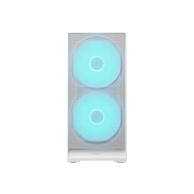 Компьютерный корпус, Cougar, Airface 180 WH, ATX/Micro ATX/Mini ITX/CEB, USB 3.0*2/Type-C, 4 Pole Headset Audio, RGB button, Кулер 2*18см RGB/1*12см ARGB PWM, Высота процессорного кулера до 170 мм, Длина VGA до 340мм, 2*3.5"/1+1*2.5", Толщина 0,6мм, 483x220x410мм, Без Б/П, Белый