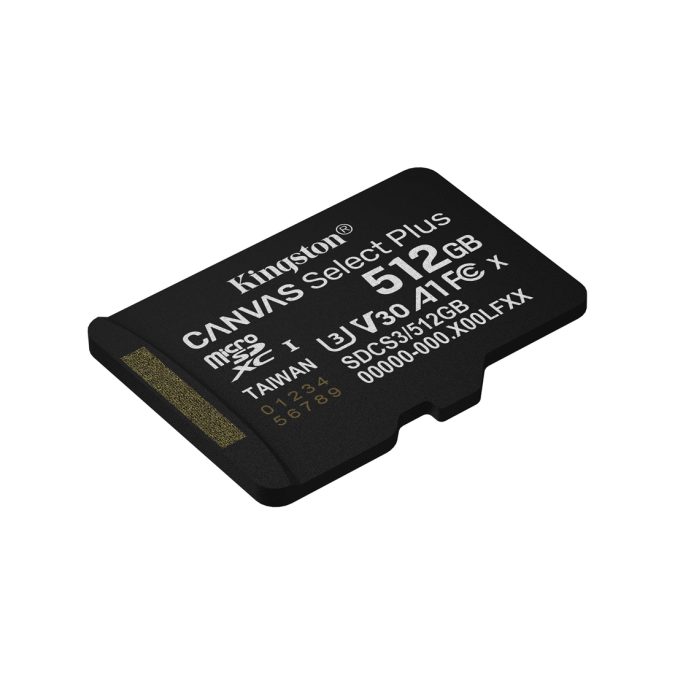 Карта памяти, Kingston, SDCS3/512GBSP, MicroSDXC 512GB, Canvas Select Plus, A1, U3, V30, без адаптера SD